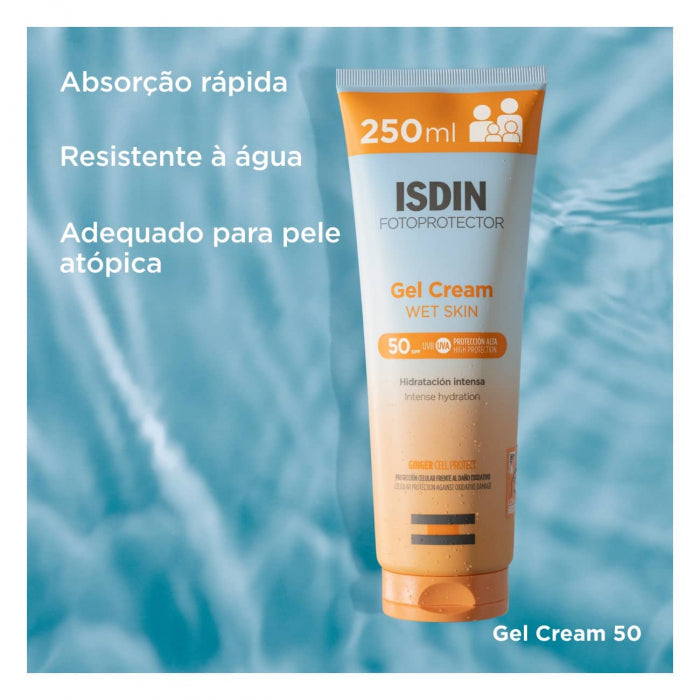 Isdin Fotoprotetor Gel Creme Solar Wet Skin FPS 50 250ml - Imagem 3