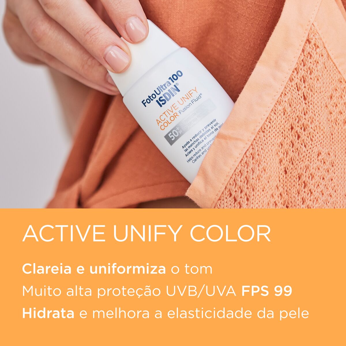 Protetor Solar e Clareador Facial ISDIN Active Unify FPS 99 com cor - 50ml - Imagem 3